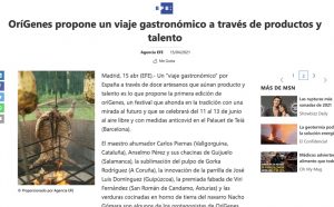 Agencia EFEOríGenes propone un viaje gastronómico a través de productos y talento (15/04/21)