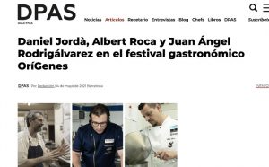 PasteleríasDaniel Jordà, Albert Roca y Juan Ángel Rodrigálvarez en el festival gastronómico OríGenes(04/05/21)