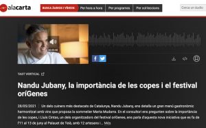 Tast Vertical (Catalunya Ràdio)Nandu Jubany, la importància de les copes i el festival oríGenes(28/04/21)