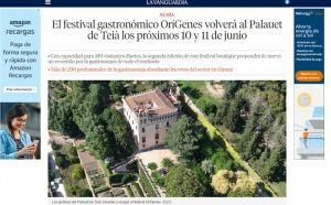 La VanguardiaEl festival gastronómico OríGenes volverá al Palauet de Teià los próximos 10 y 11 de junio.(06/05/22)