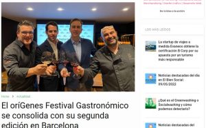 El Bien SocialEl oríGenes Festival Gastronómico se consolida con su segunda edición en Barcelona.(06/05/22)