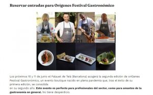 Tapas MagazineEl 10 y 11 de junio vuelve oríGenes Festival Gastronómico.(09/05/22)