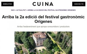 CuinaArriba la 2a edició del festival gastronòmic Orígenes.(09/05/22)