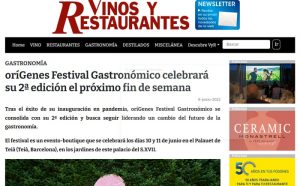 Revista Vinos y RestaurantesoríGenes Festival Gastronómico celebrará su 2a edición el próximo fin de semana.(08/06/22)