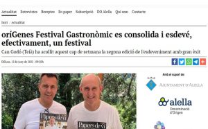 Papers de ViOrígenes festival gastronòmic es consolida. I esdevé, efectivamente, un festival.(13/06/22)